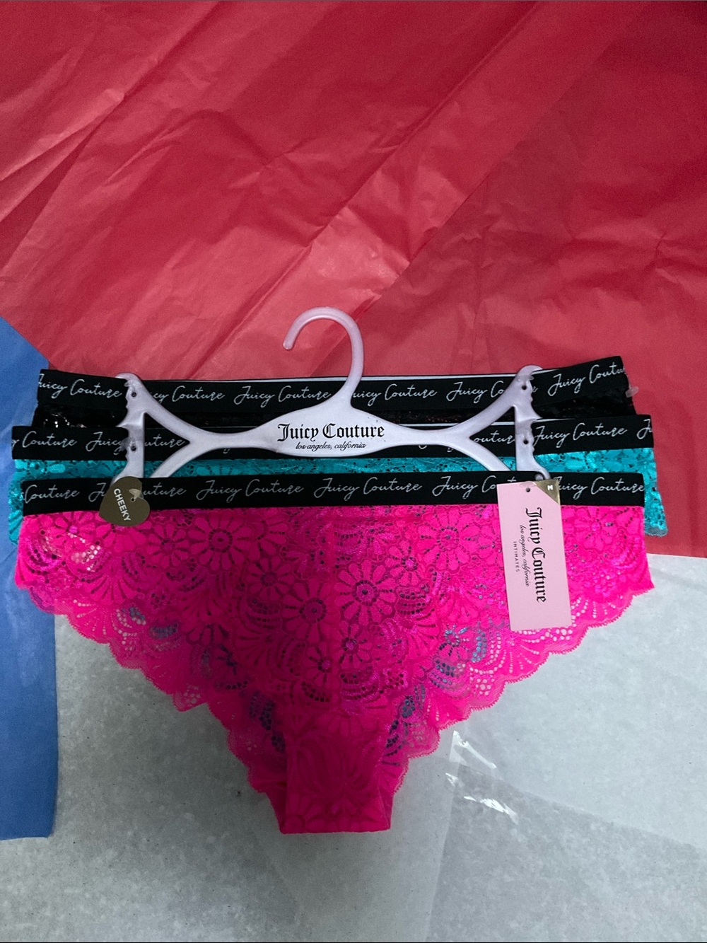 3pcs Juicy Couture Lace Cheeky Panty